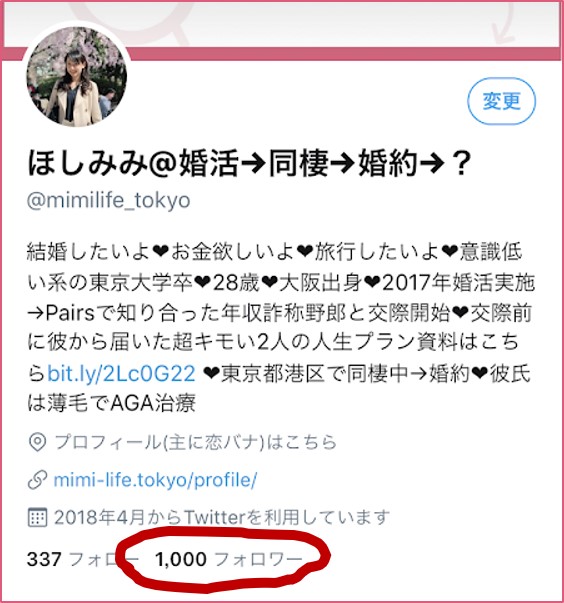 twitterフォロワー1000超えた